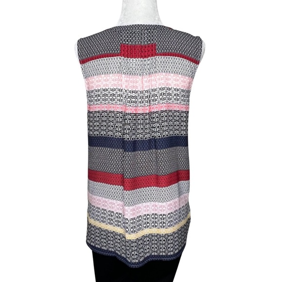 TALBOTS Blouse Sleeveless Button Front Career Office Striped Multicolor Small S - Picture 12 of 14
